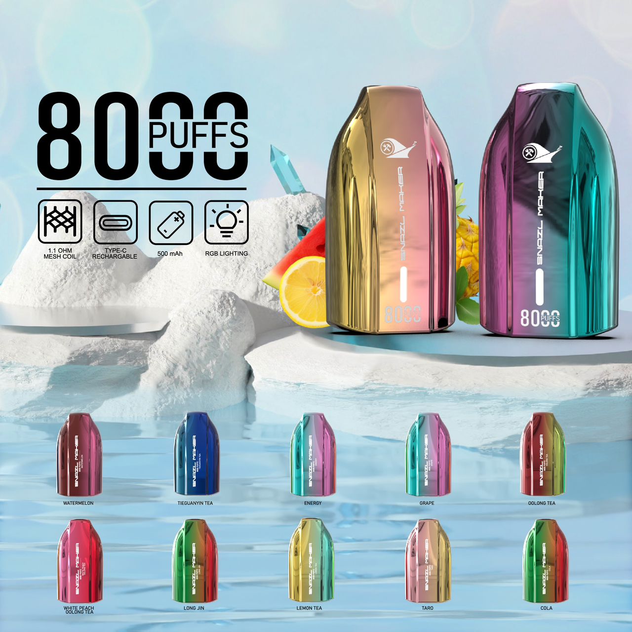 SNAIL MAKER 8000 RECHARGEBLE DISPOSABLE