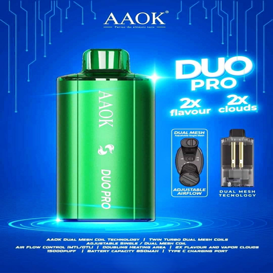 AAOK DUO PRO 15000 RECHARGEABLE DISPOSABLE