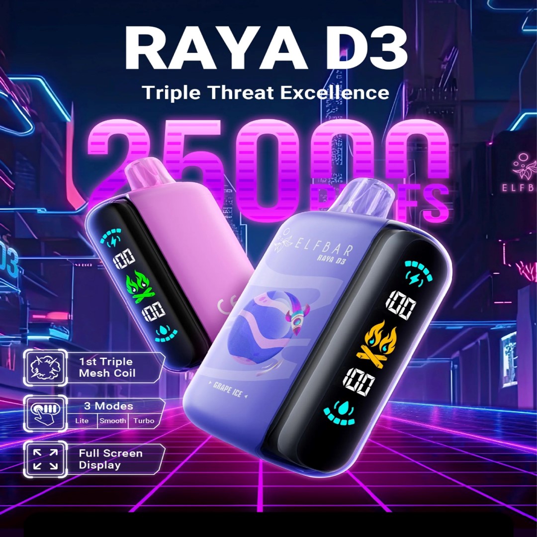 ELFBAR RAYA D3 25000 RECHARGEABLE DISPOSABLE