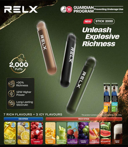 RELX STICK 2000 RECHARGEABLE DISPOSABLE