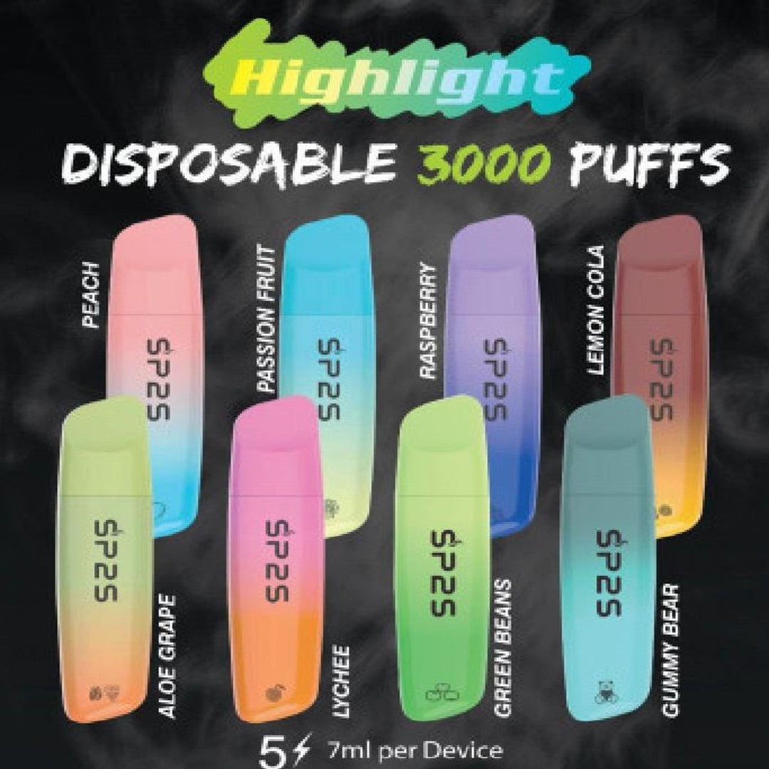 SP2 HIGHLIGHT 3000 PUFFS RECHARGEABLE DISPOSABLE