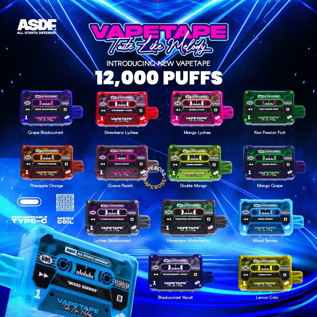 VAPETAPE 12,000 BY ASDF RECHARGEABLE DISPOSABLE