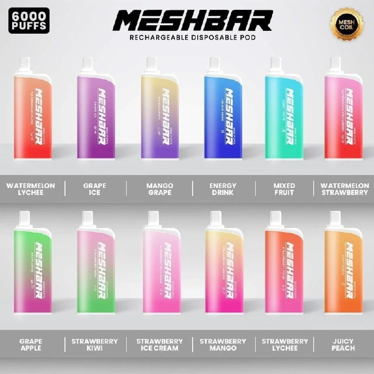 MESH BAR 6000 RECHARGEABLE DISPOSABLE