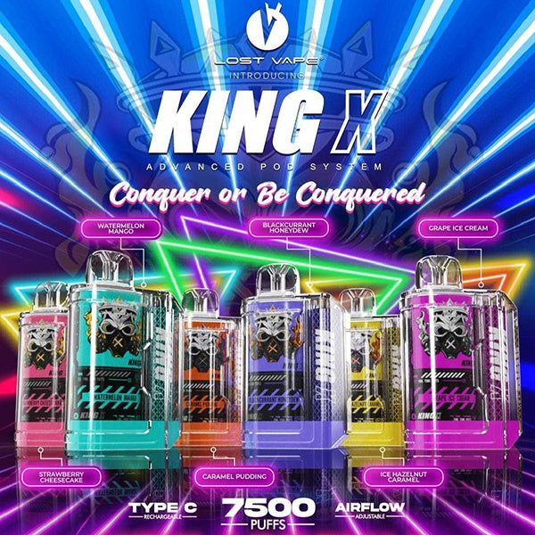 LOST VAPE KING X 7500 RECHARGEABLE DISPOSABLE